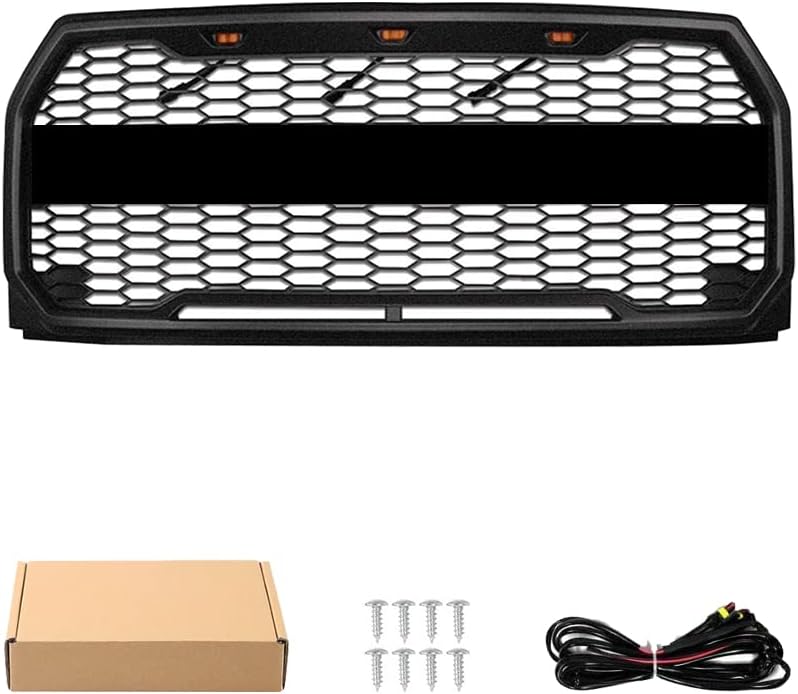 Matte Black Grille with LED Lights Y420
