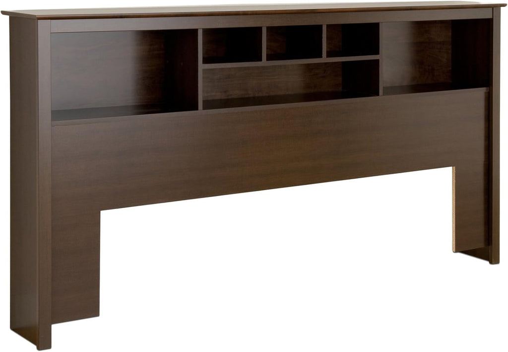 King Bookcase Headboard, Espresso, 5 Drawer Chest N921844