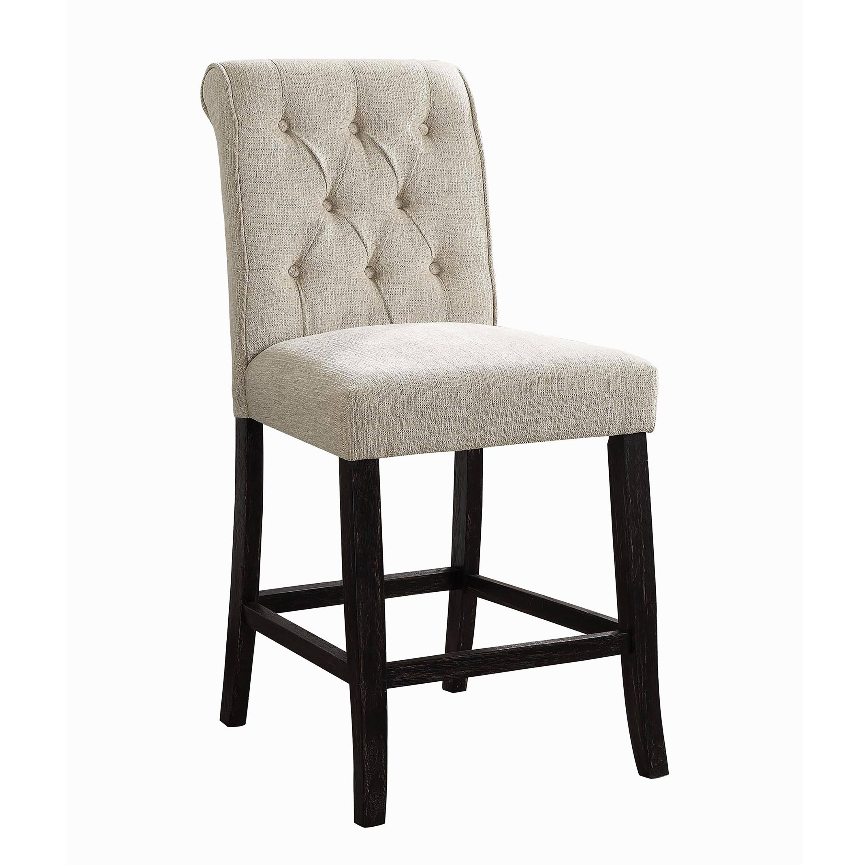 Taupe Chenille Counter Height Chair Set of 2 T4766