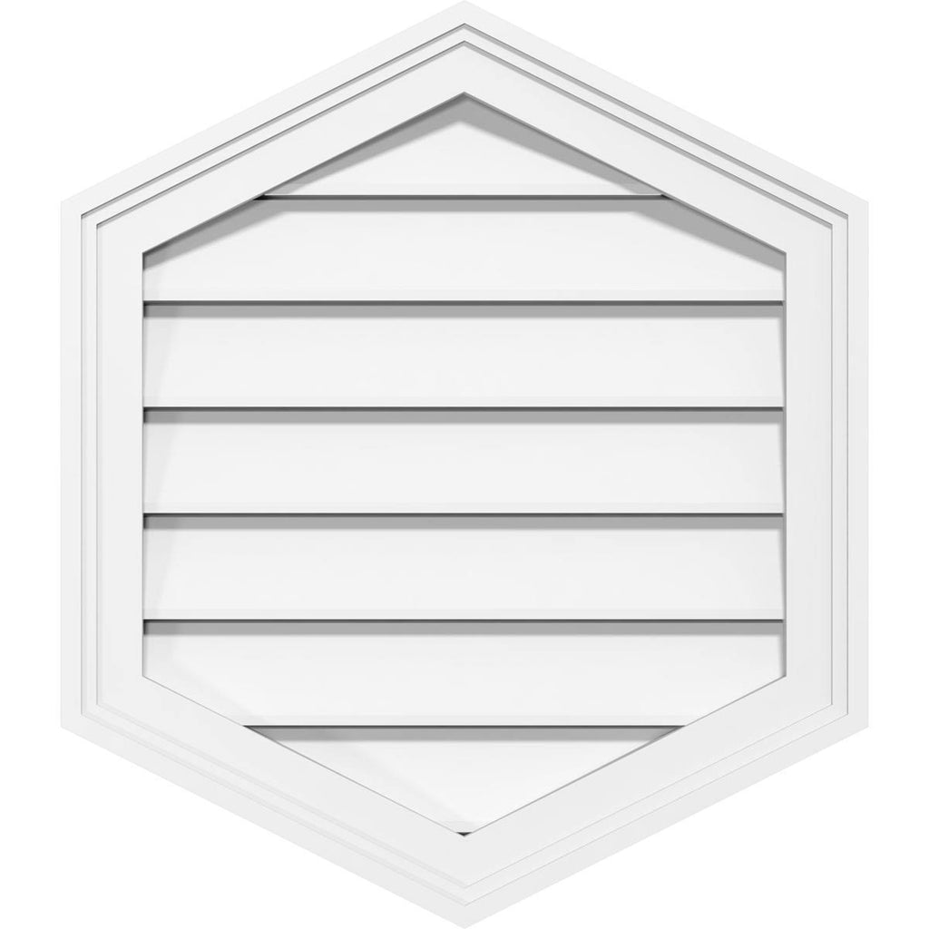 14x22W x 26x22H Vertical Peaked Surface Mount PVC Gable Vent 12/12 Pitch C8821
