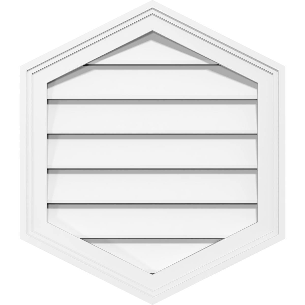 14x22W x 26x22H Vertical Peaked Surface Mount PVC Gable Vent 12/12 Pitch C8821
