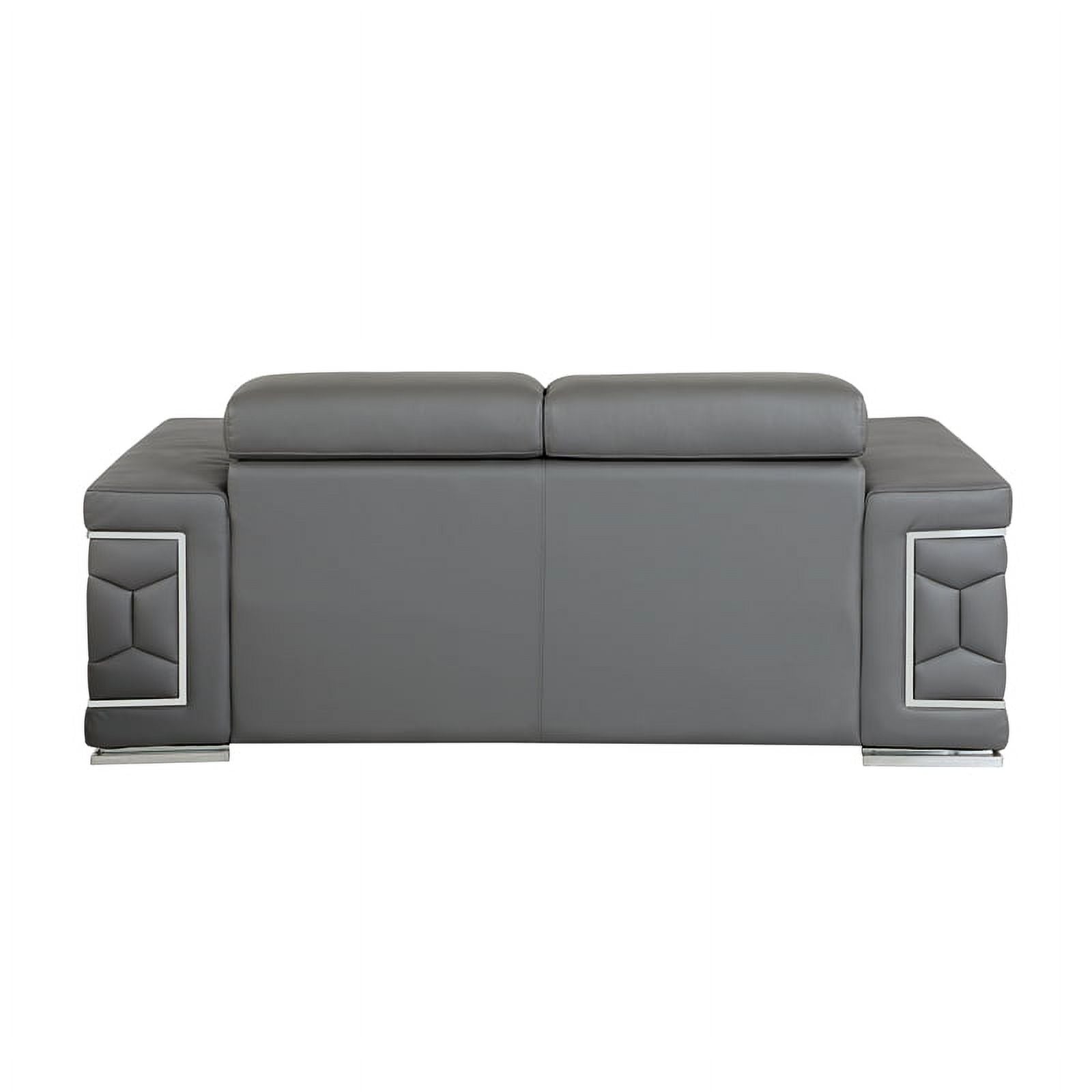 Genuine Italian Leather Loveseat in Gray M21388