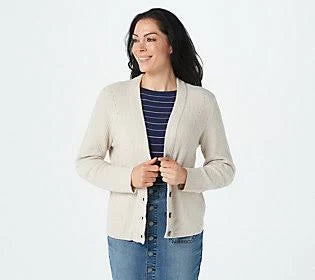 Bisque Ribbed Button Front Cardi L493818