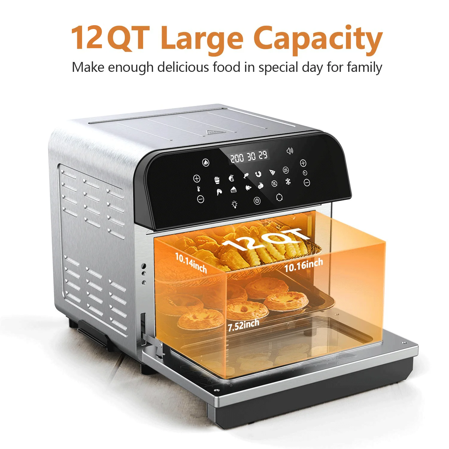 12QT 12-in-1 Air Fryer Convection Oven with Accessories R17676
