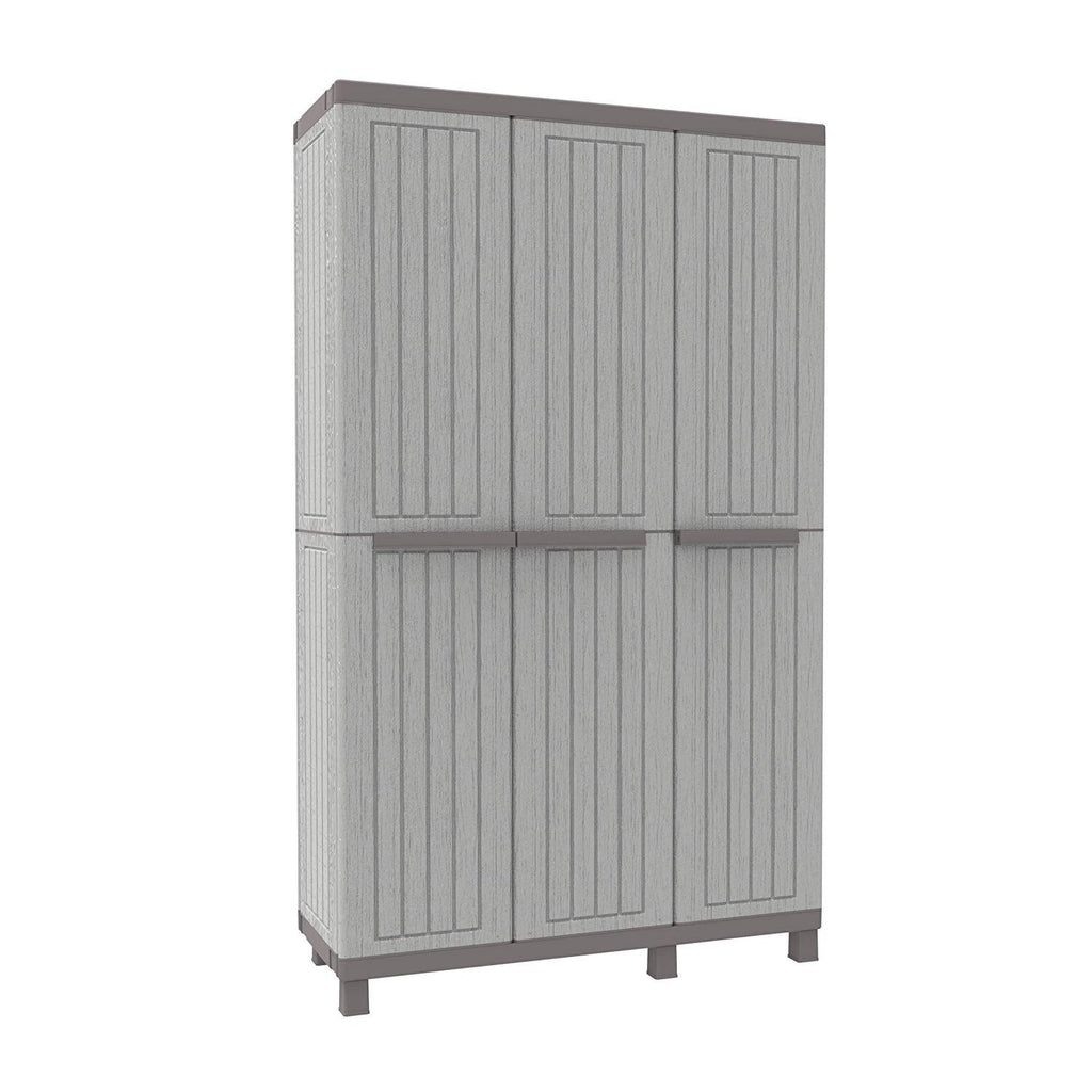3 Doors Cabinet Faux Wood Finishing with 3 Adjustable Inner Shelves N553972