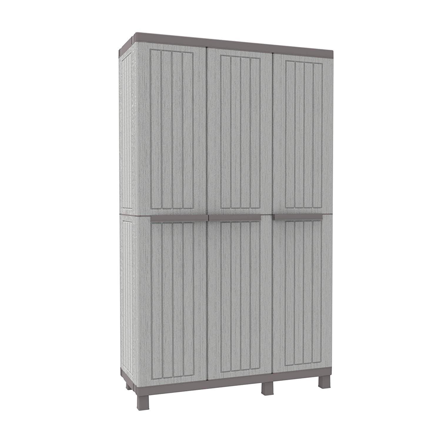 3 Doors Cabinet Faux Wood Finishing with 3 Adjustable Inner Shelves N553972