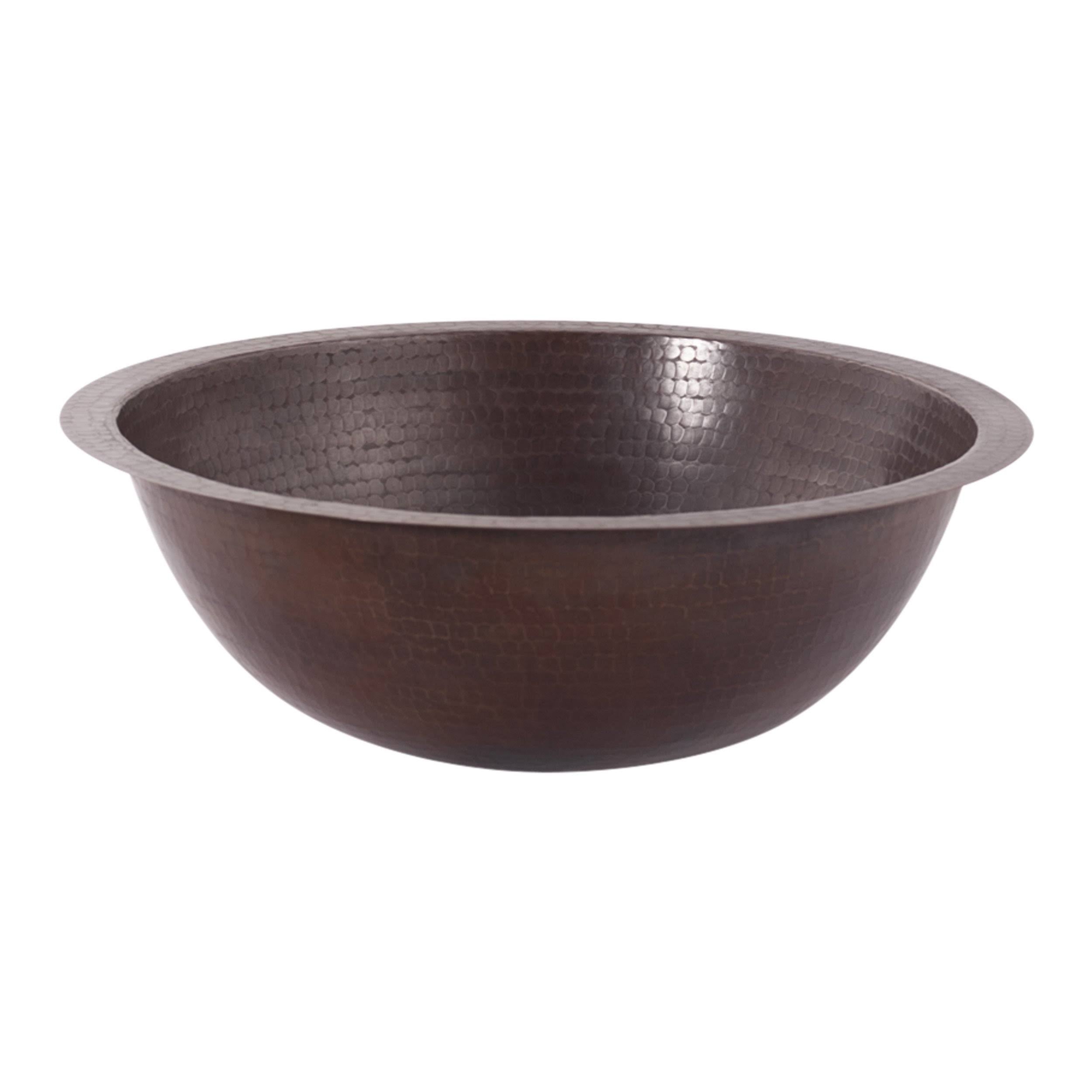Copper Bathroom Sink with Oil Rubbed Bronze Drain W100