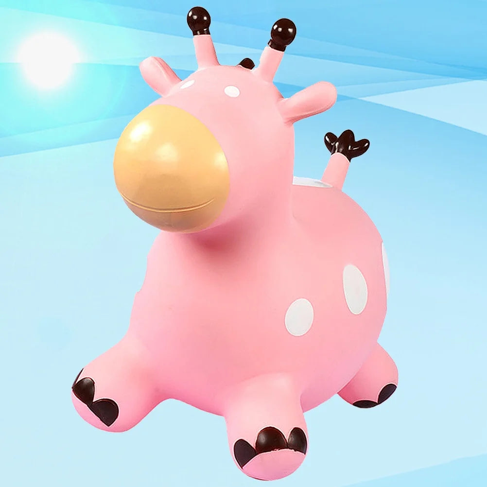 Inflatable Bouncing Horse Outdoor Toy with Air Pump (Pink) F9785