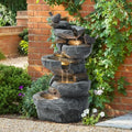 5-Tier Cascading Rock Water Fountain with Lights J3218