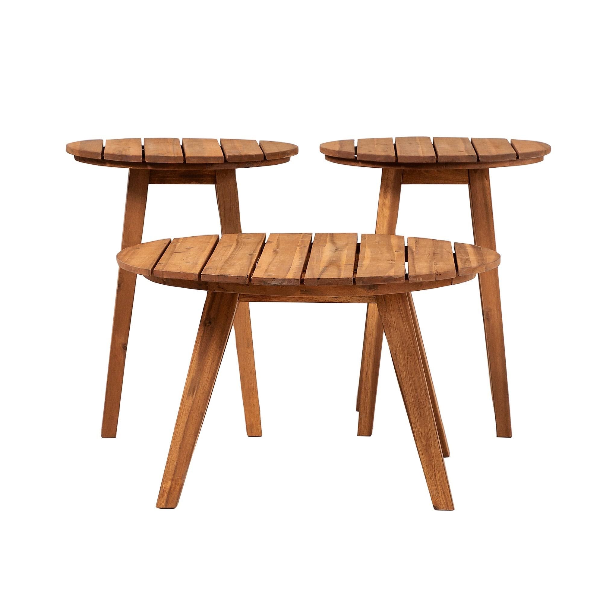 3-Piece Round Acacia Patio Table Set B455417