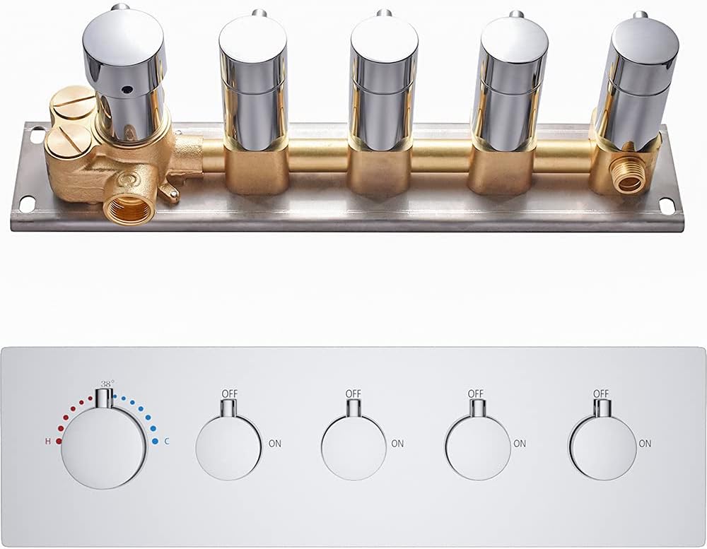 Brushed Nickel 6 Handle Shower Valve Trim Kit Y915