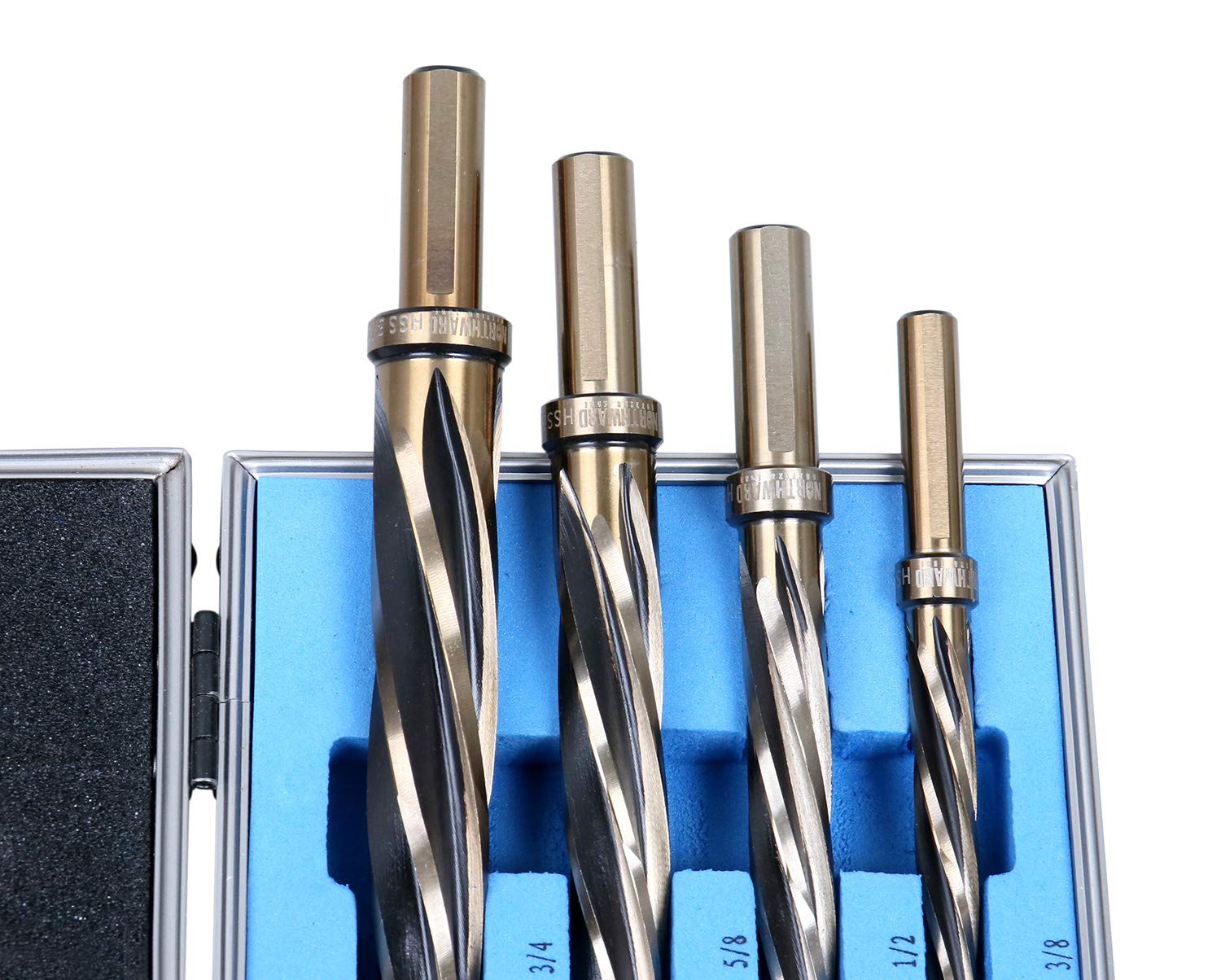 4 Pc H.S.S. Standard Spiral Flute Car Reamer Set P69724