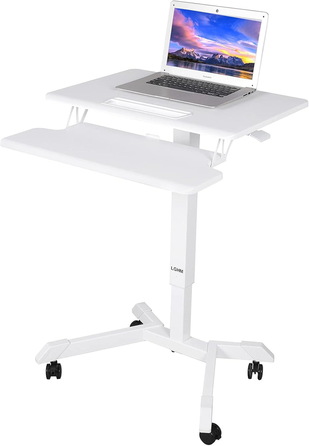 Rolling Desk with Keyboard, 4 Lockable Casters B744583