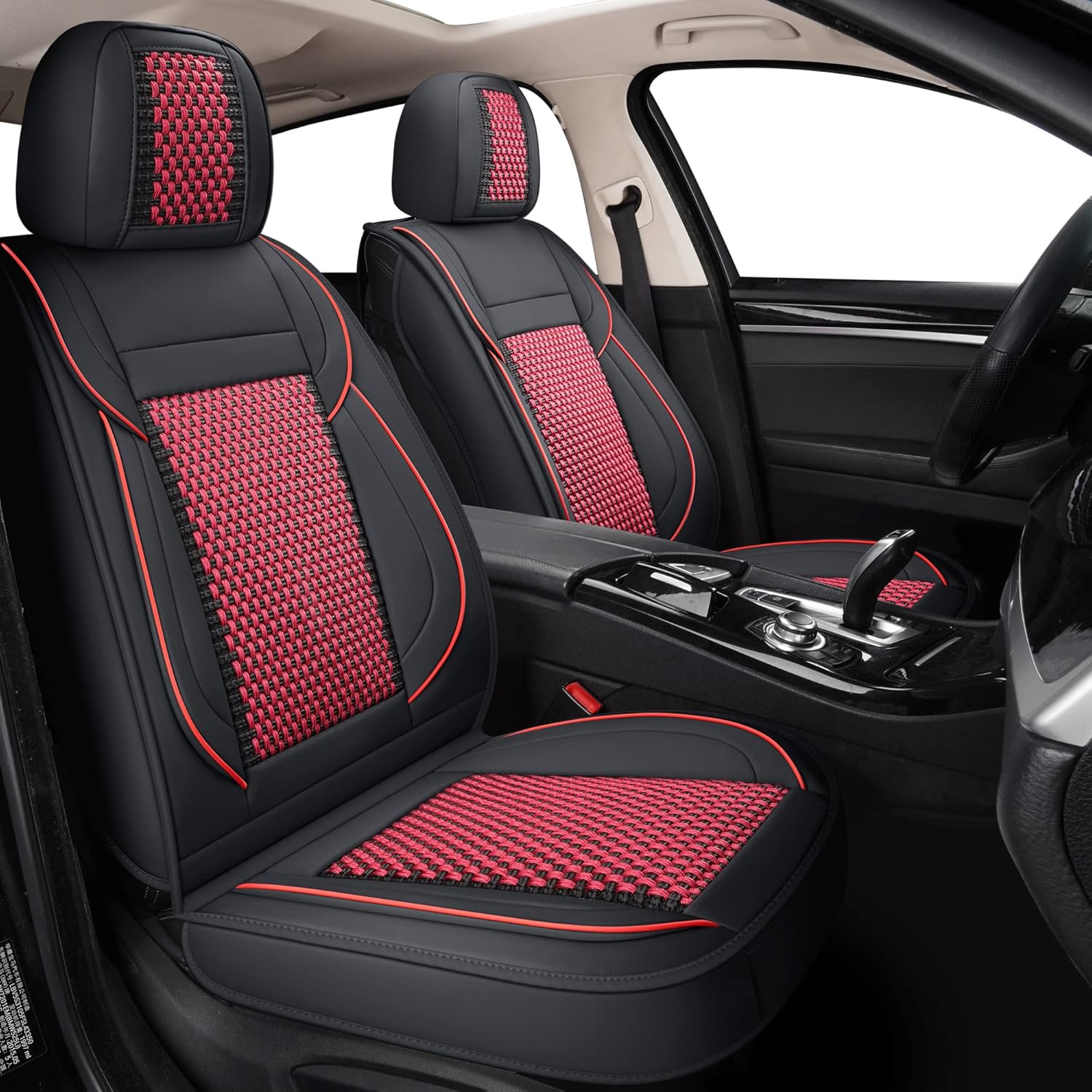 Red line Faux Leather Automotive Seat Covers L54581