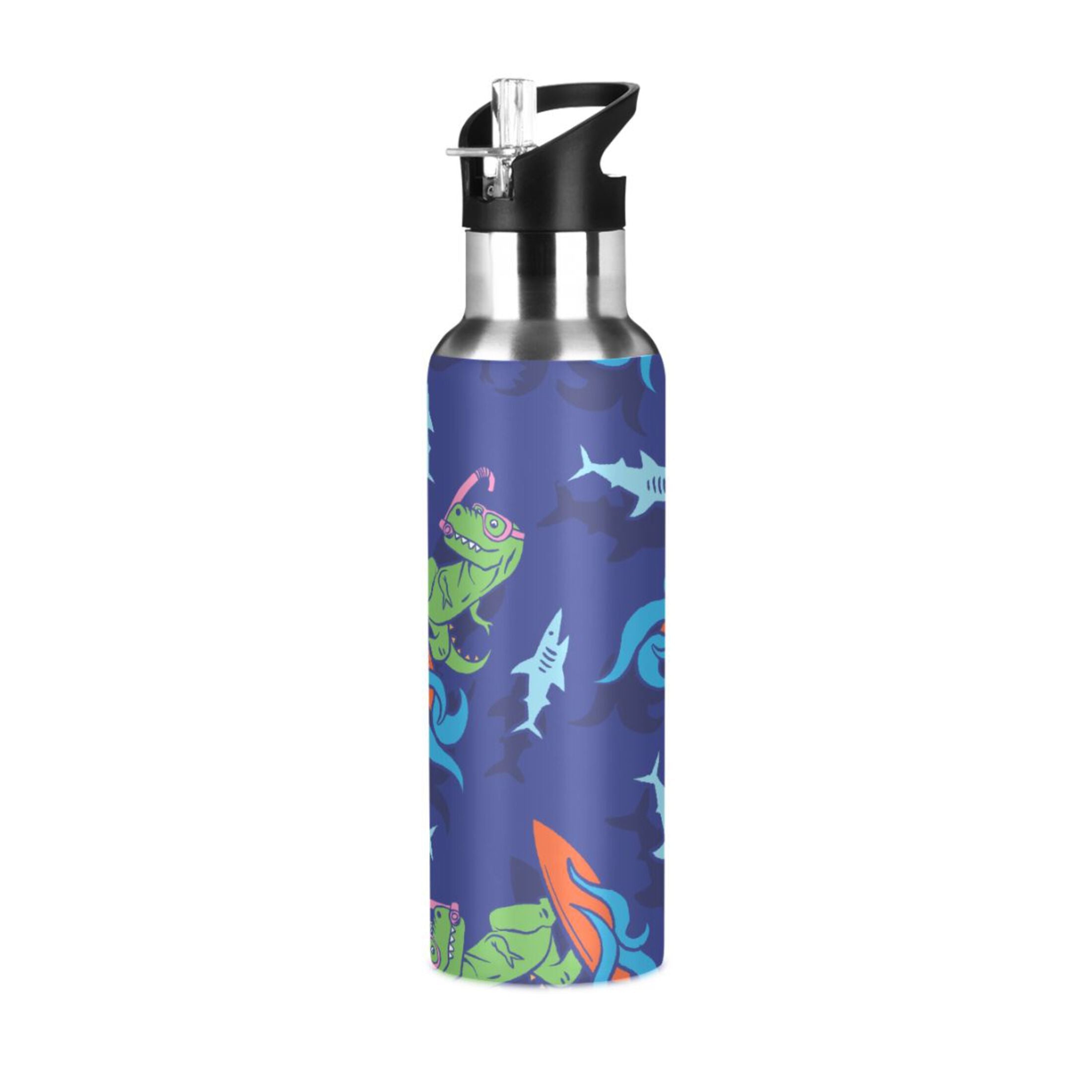 Stainless Steel Insulated Thermos Vacuum Flask Water Bottle with Straw Lid C9119
