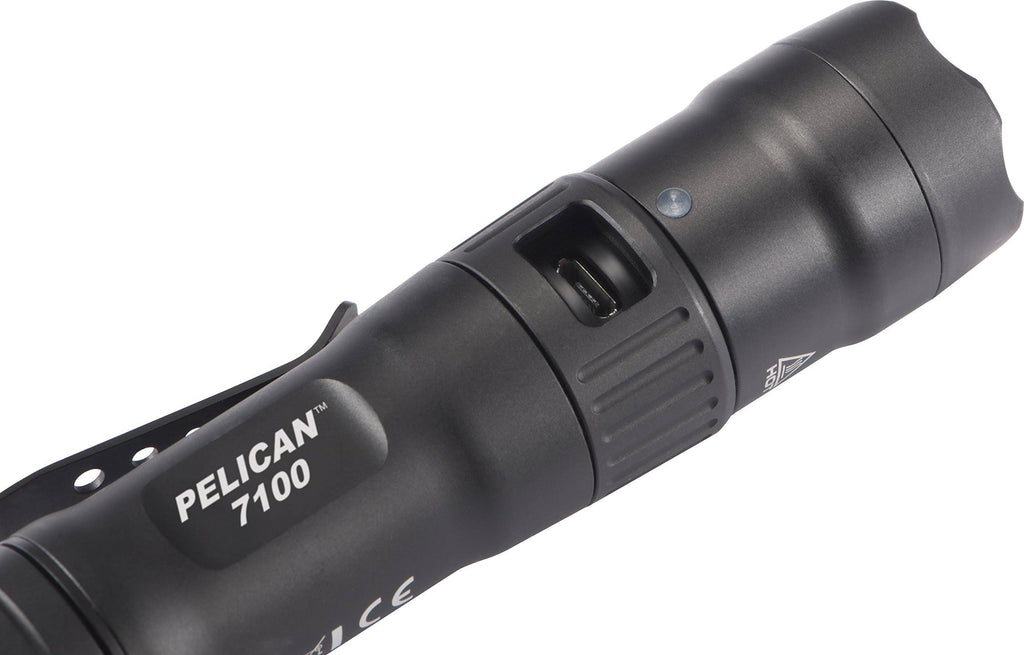 Black USB-Rechargeable Flashlight V8765