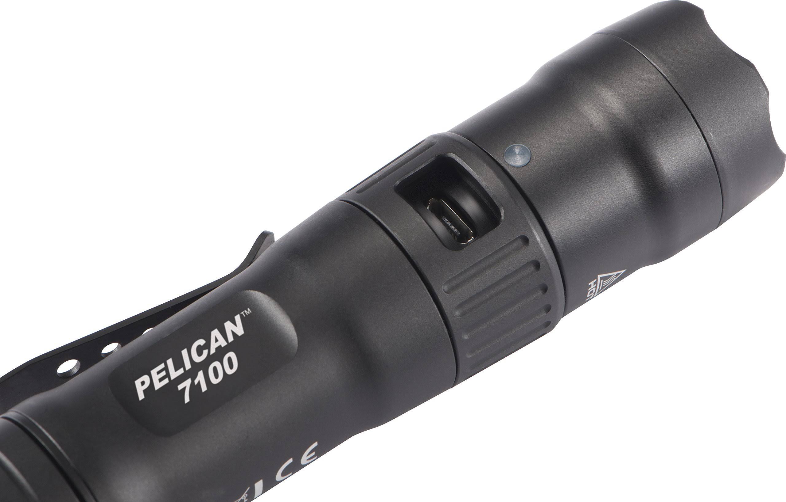 Black USB-Rechargeable Flashlight V8765