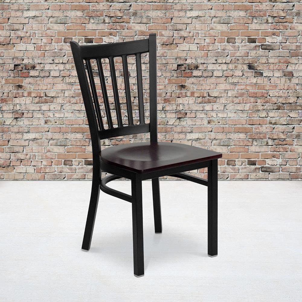 Black Walnut Wood Seat Metal Restaurant Chair G9561