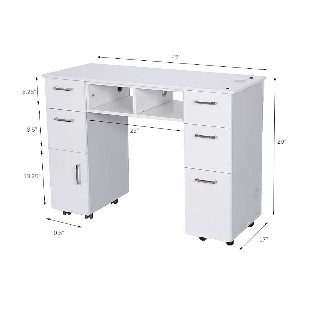 Ash Grey Stone Top Manicure Table S633341