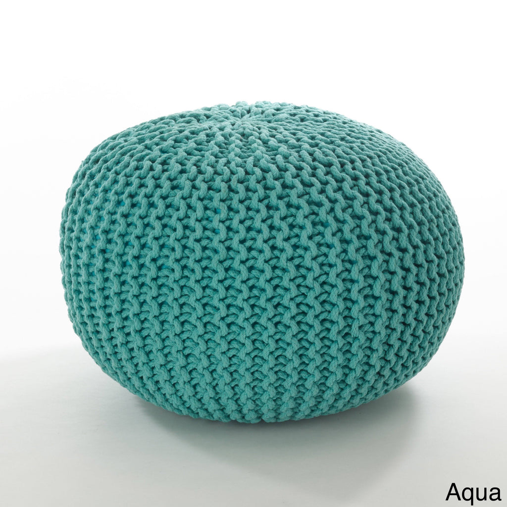 Slate Cotton Twisted Rope Ottoman U28916