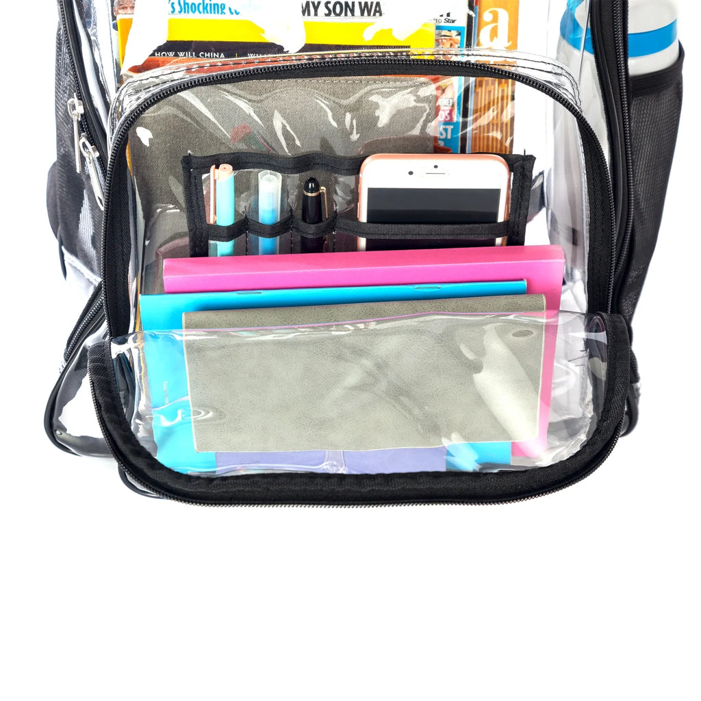 Clear Heavy Duty Transparent Backpack Black C15519