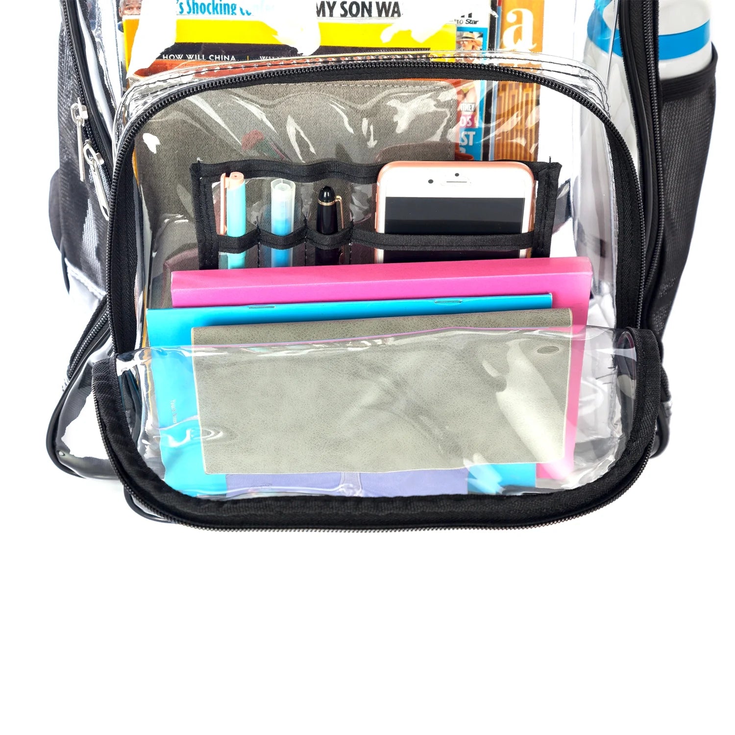 Clear Heavy Duty Transparent Backpack Black C15519