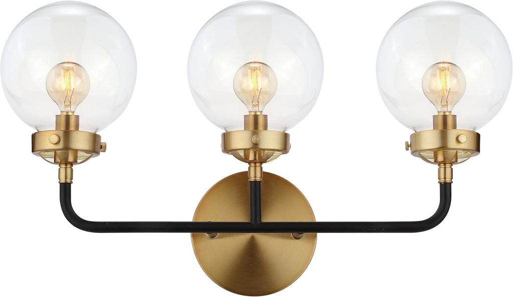 Brass Gold/Black 2-Light Sconce M1250