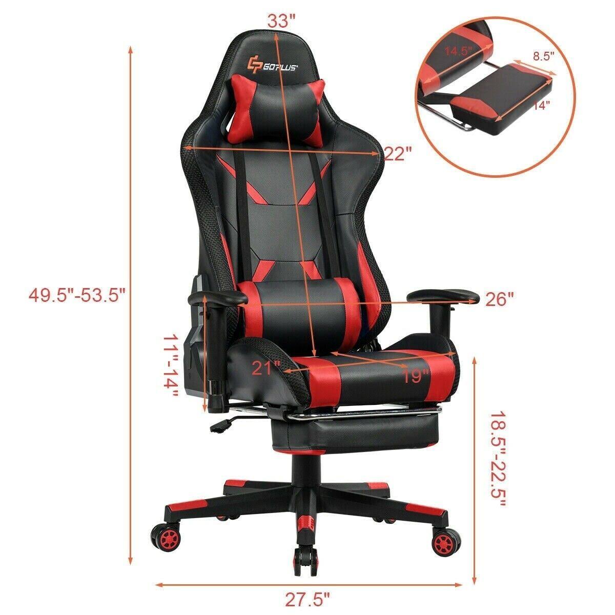 Red Massage Gaming Chair with RGB LED Lights S675