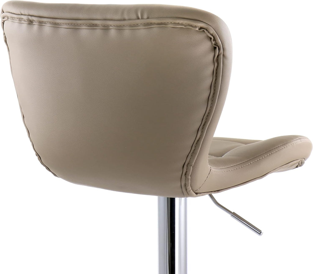 2 Piece Adjustable Faux Leather Bar Stool with Chrome Base K341813