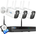 Wire-Free 3-Cam Battery Powered Wireless Security Camera System, 2K HD, Color Night Vision, 2-Way Audio, Waterproof K861154
