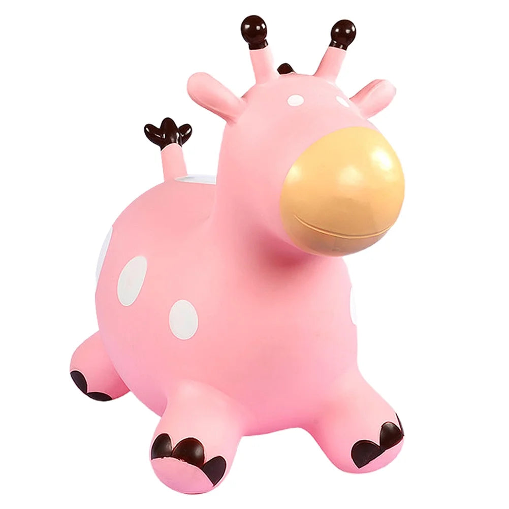 Inflatable Bouncing Horse Outdoor Toy with Air Pump (Pink) F9785