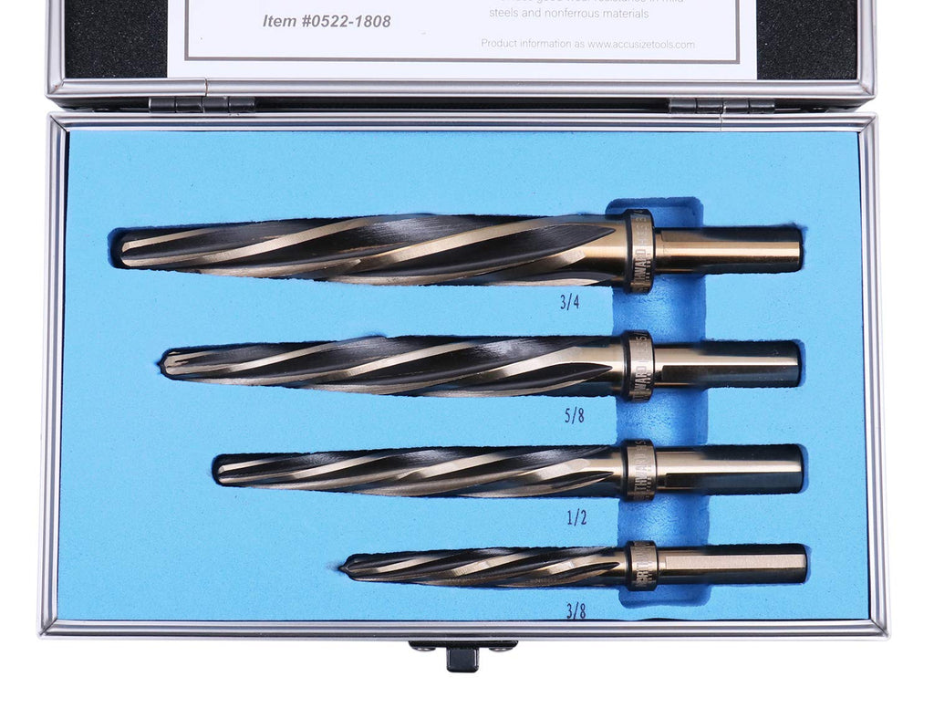 4 Pc H.S.S. Standard Spiral Flute Car Reamer Set P69724