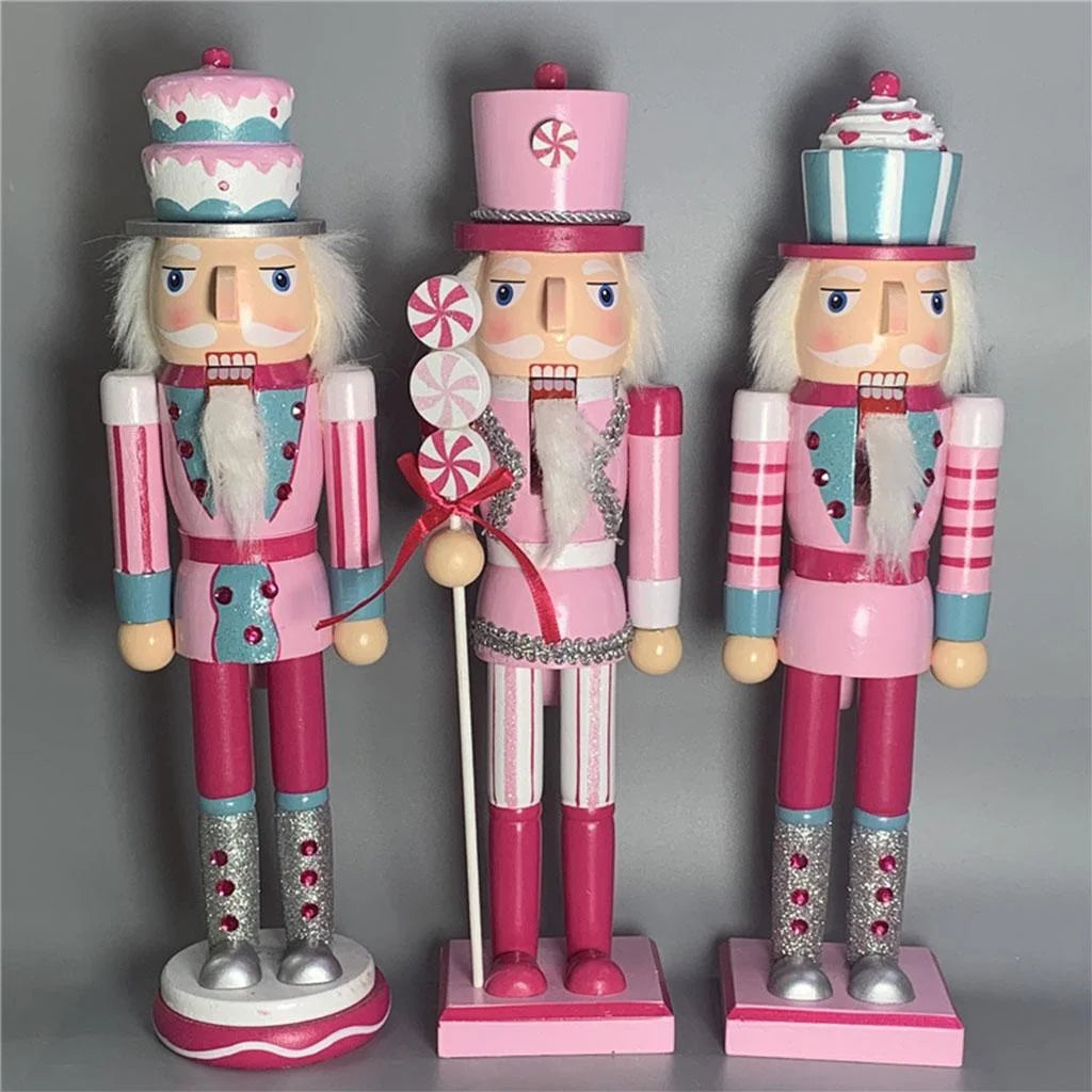 35cm Wood Standing Nutcracker Soldier Figures O1810