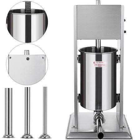 3L Stainless Steel Manual Sausage Stuffer with 5 Stuffing Nozzles E65681