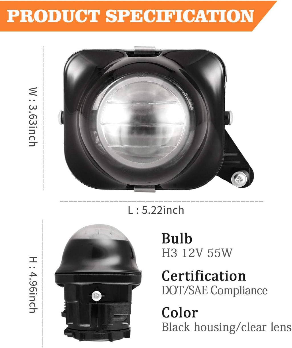 Fog Lights Assembly with Clear Lens 2PCS J1299