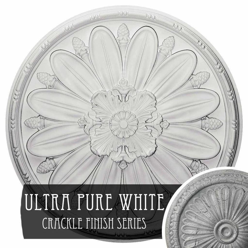 Ultra Pure White Crackle Ceiling Medallion H41176