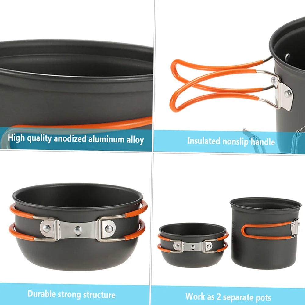 Camping Cookware Set with Stove, Pot, Fork and Spoon E247700
