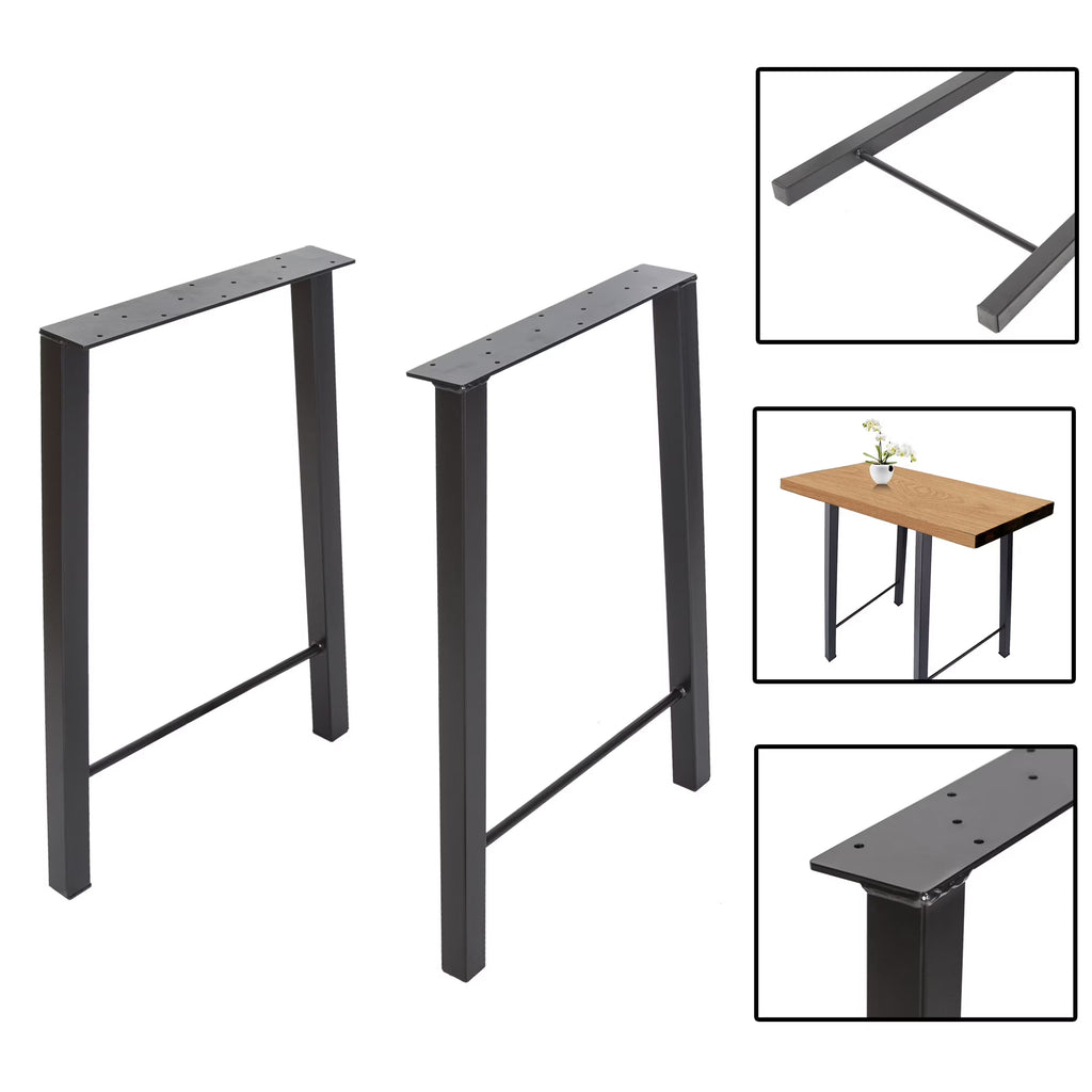 28"H×20"W Metal Table Legs Set of 2 Black H180383