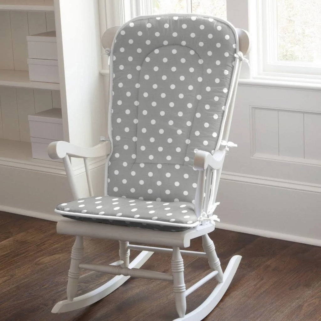 Gray and White Dots and Stripes Rocking Chair Pad F577028
