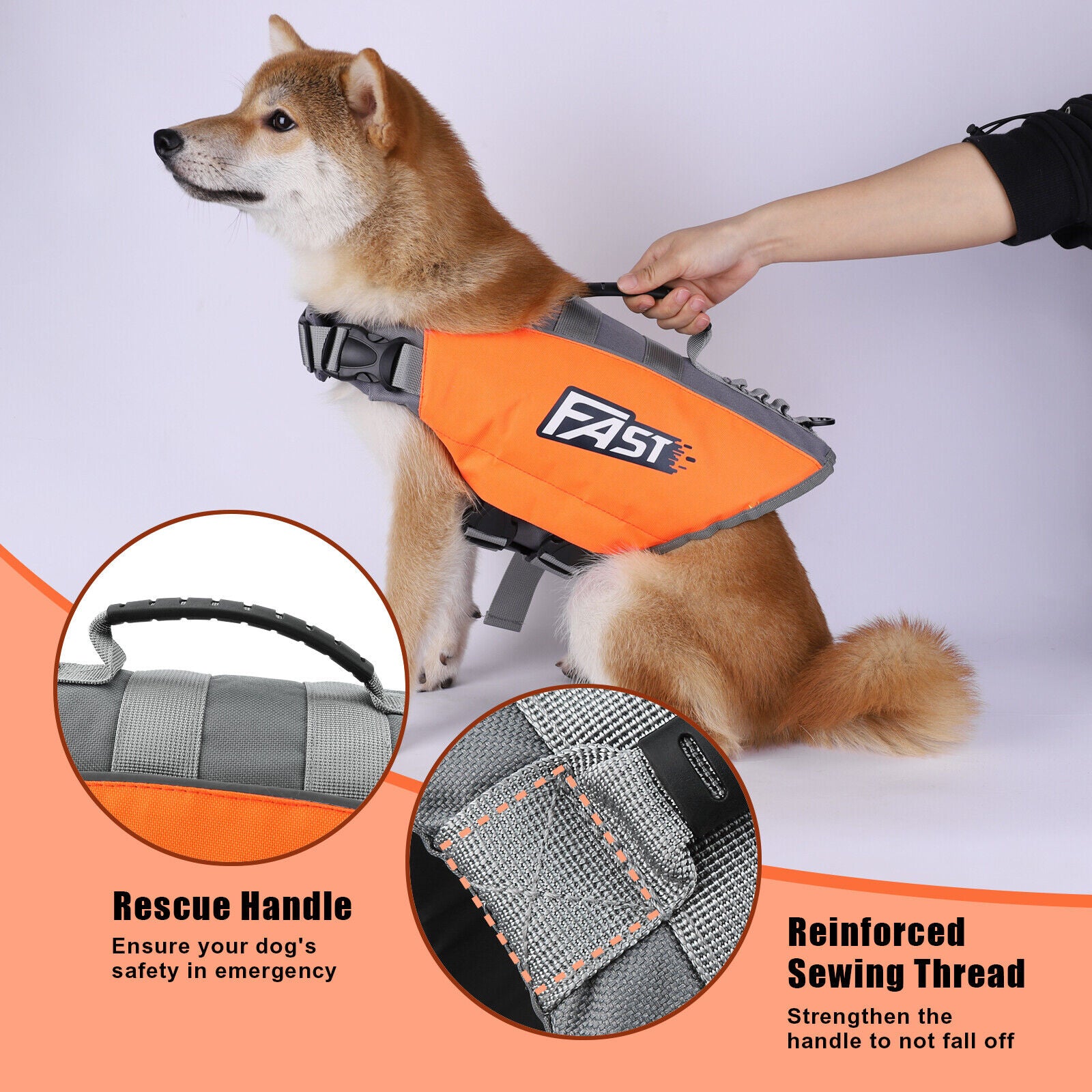 Reflective Inflatable Dog Life Preserver Vest V261696