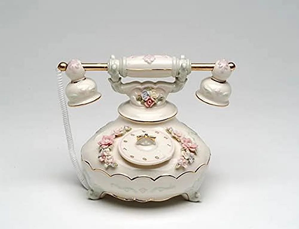 Fine Porcelain Musical Figurine Telephone Music Box, 6-1/4" L W54248