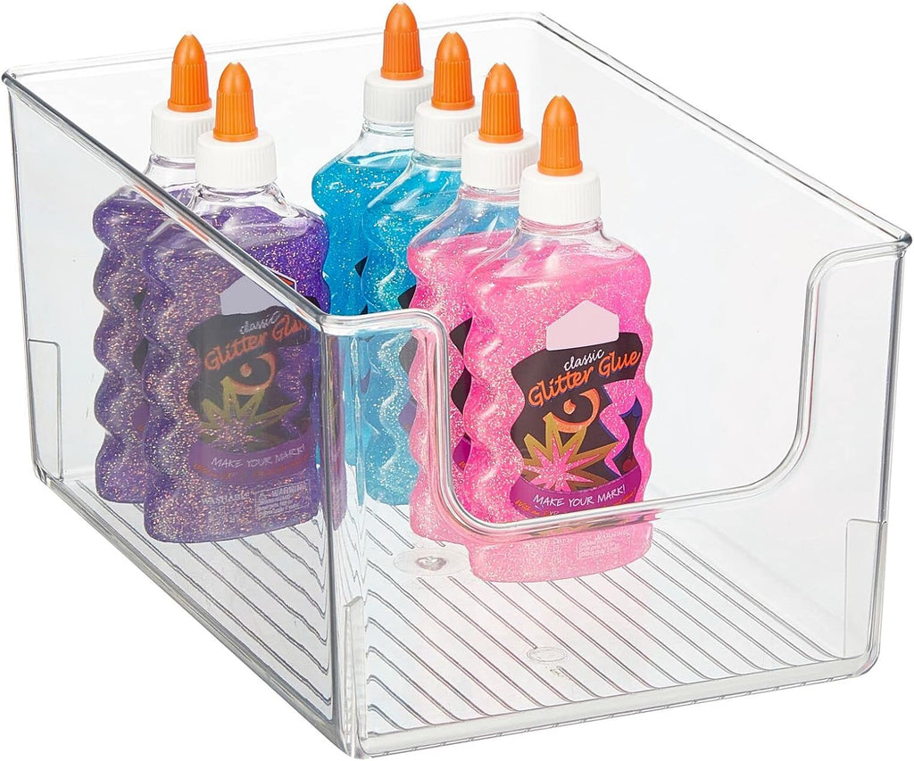 Clear Stackable Plastic Open Front Storage Organizer Bin Basket, 8 Pack H904979