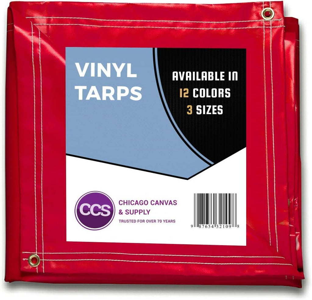 White 10 by 12 Feet Waterproof Vinyl Tarp with Rustproof Grommets X241