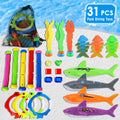 31 Pcs Pool Diving Toys Set with Storage Bag A56824