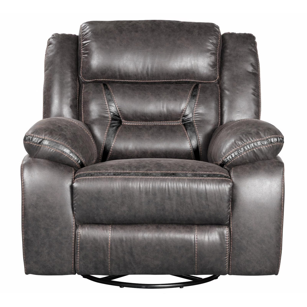 Dark Chesnut Manual Recliner Chair with Console K49923