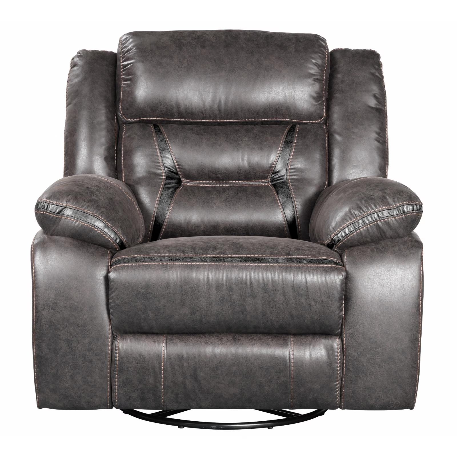 Dark Chesnut Manual Recliner Chair with Console K49923