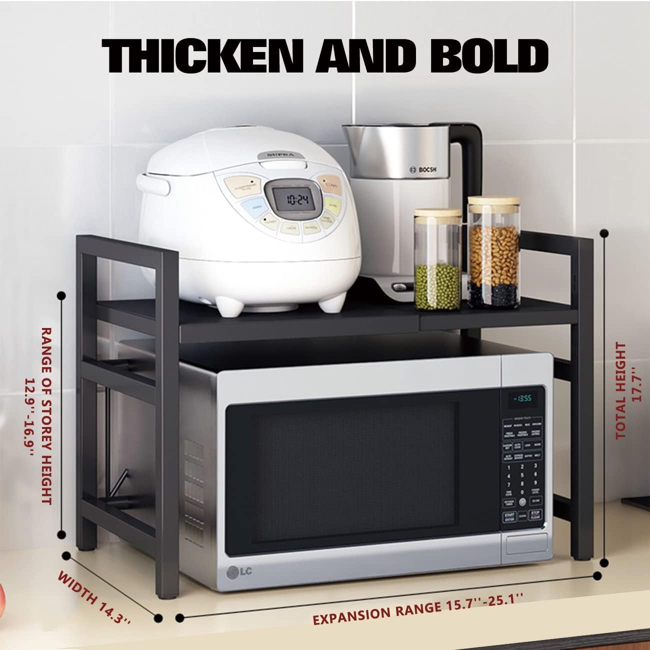 Adjustable Microwave Oven Rack Shelf, Expandable, Pack of 2 V25824