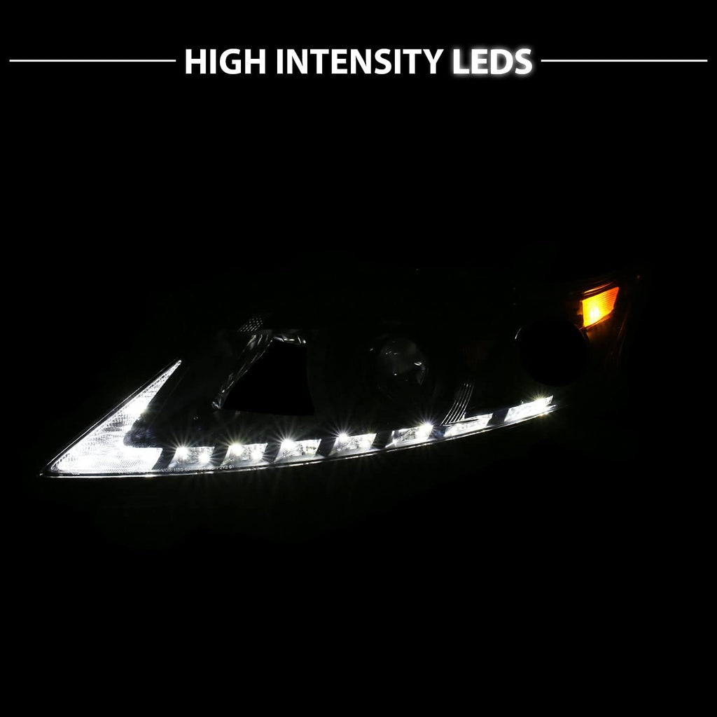 Black Projector Replacement Headlights LED Bar Set Q7682