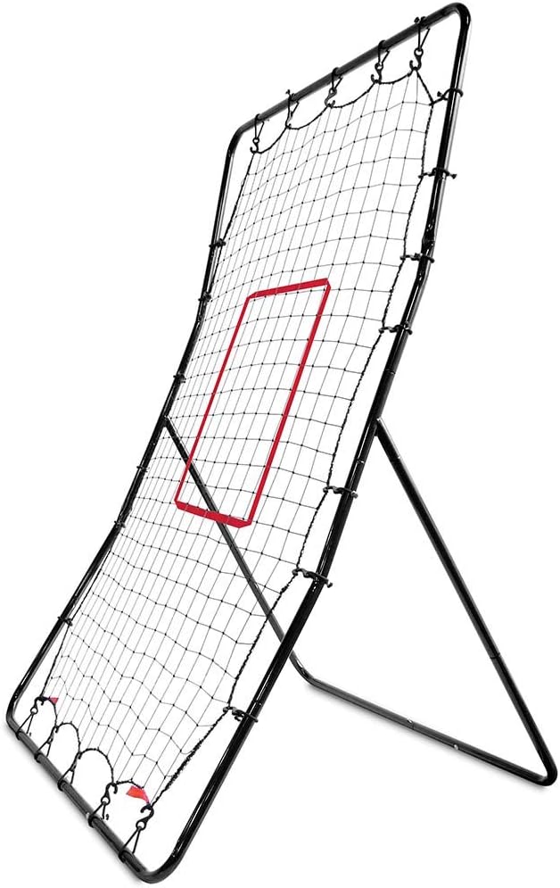 Black/Red Baseball and Softball Pitching Net and Rebounder, 2' 9" x 4' 8" O11051