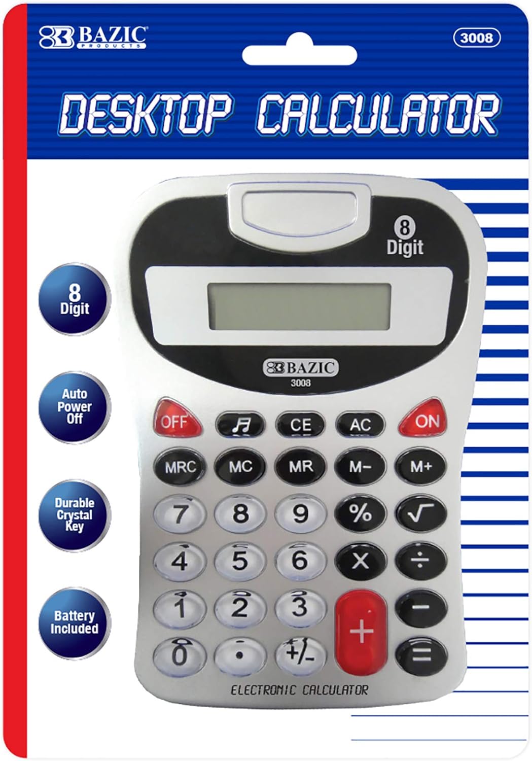 Silver 8-Digit Desktop Calculator 12-Pack T778